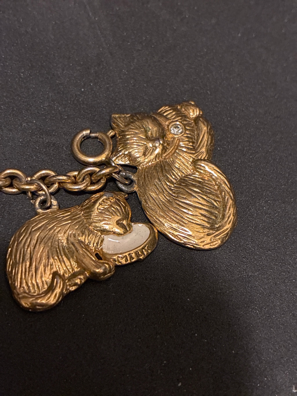 Vintage Avon Cat Charm Bracelet