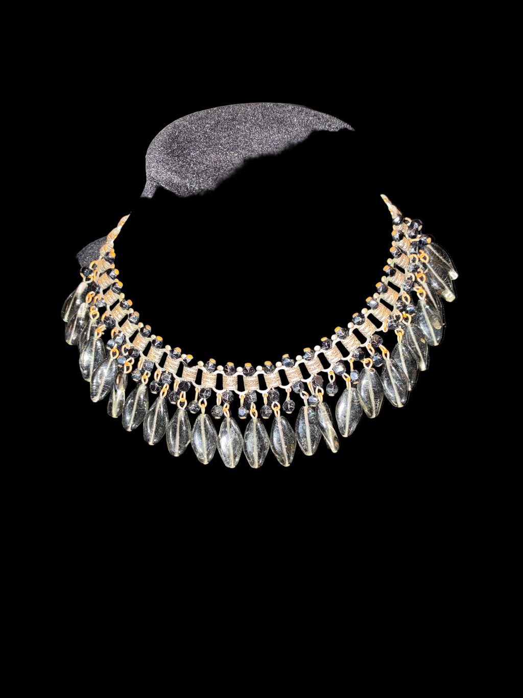 Vintage Glass Bead Choker Statement Necklace