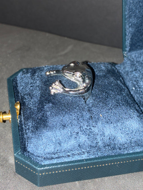 925 Silver Frog Ring Size 5