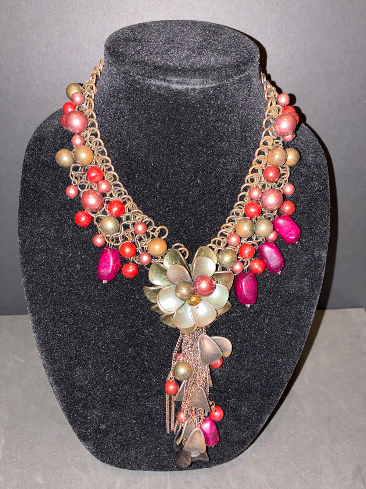 Vintage Bead Statement Necklace