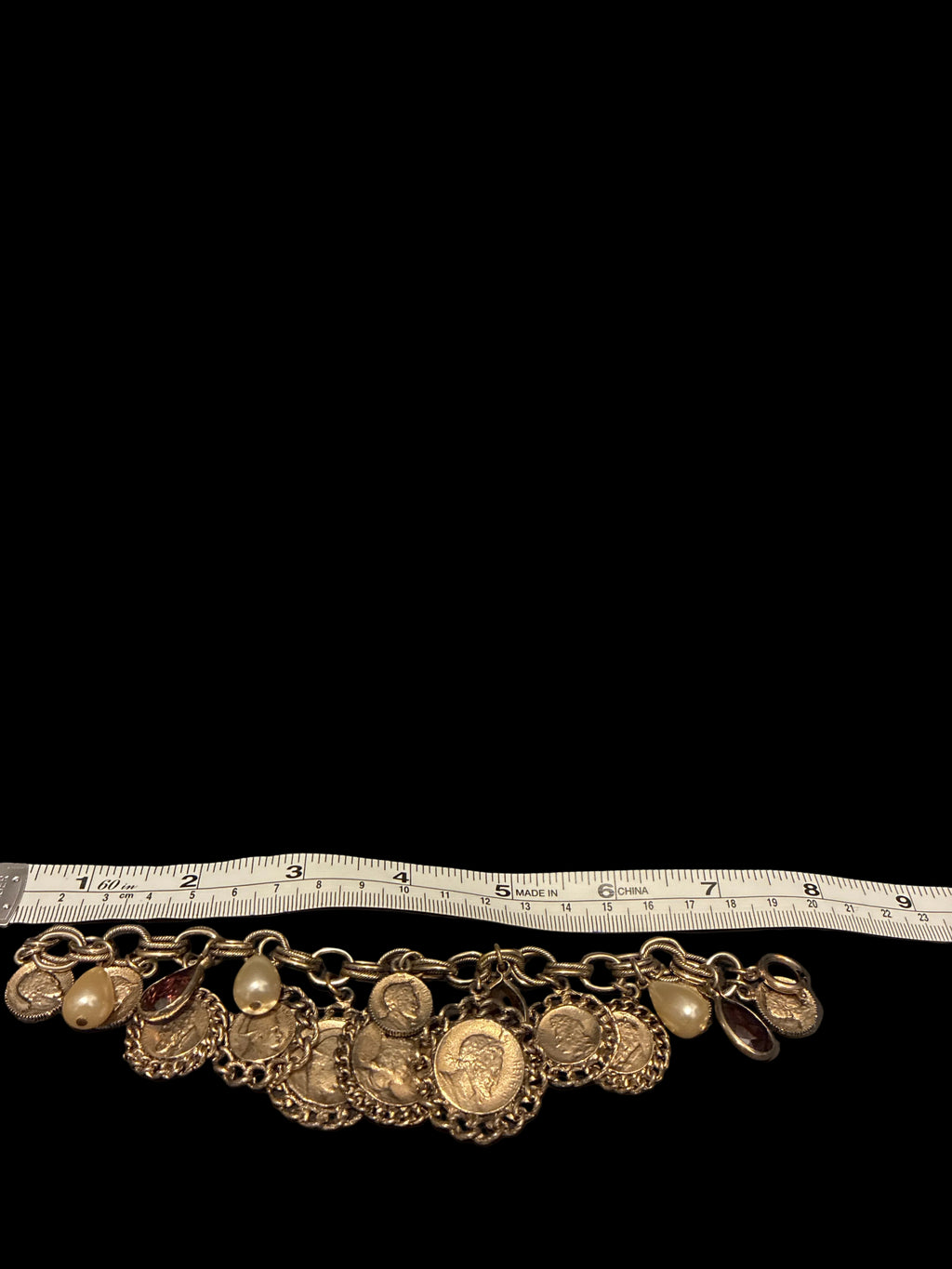 Faux Coin Charm Bracelet