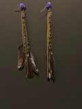 Feather Rhinestone Earrings
