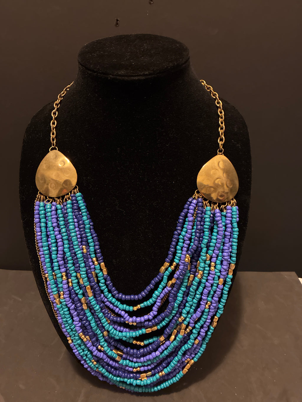 Multi Color Bead Tribal Necklace