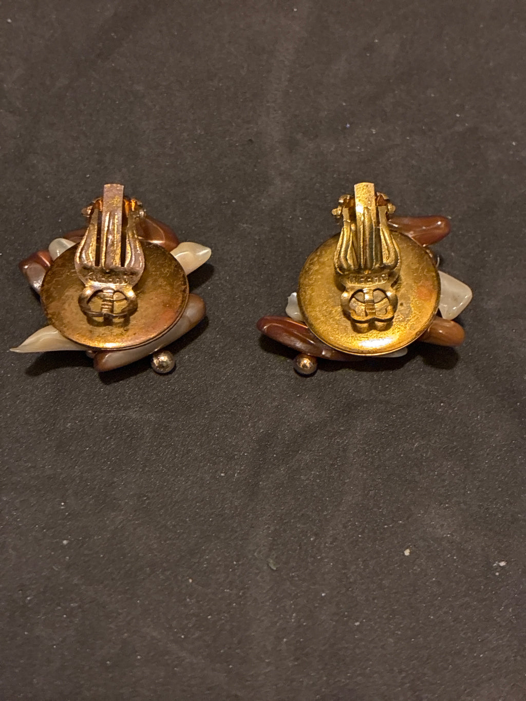 Vintage Mother of Pearl Clip On Earrings